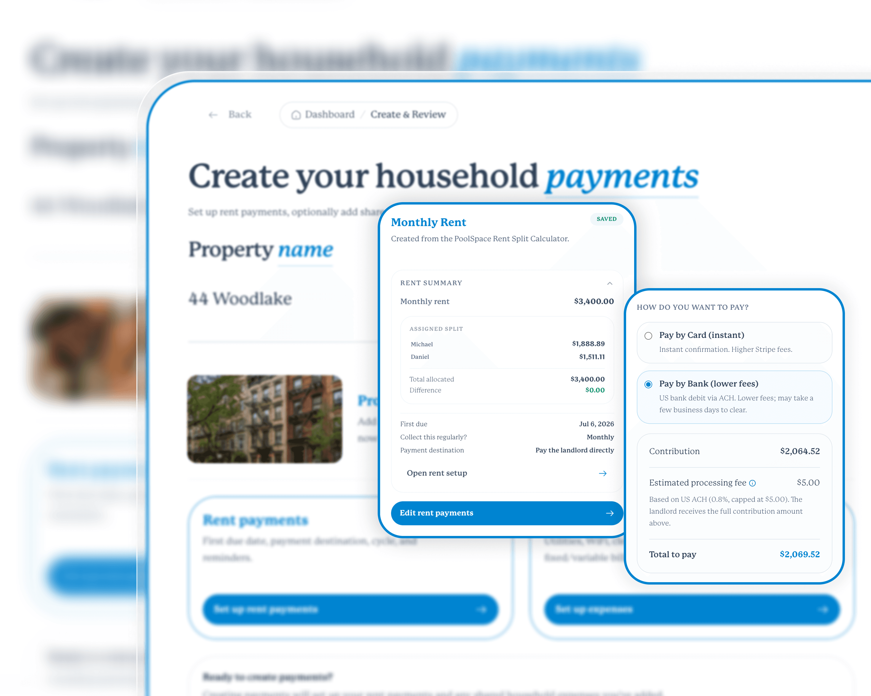 Create your household payments